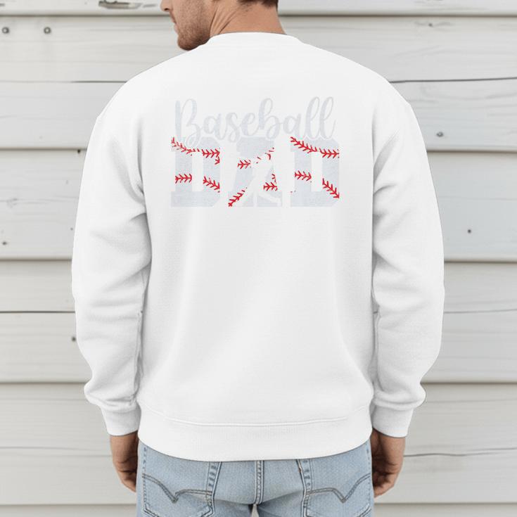 Baseball Dad Happy Fathers Day For Men Boys Baseball Lovers Premium Men's Sweatshirt Back Print