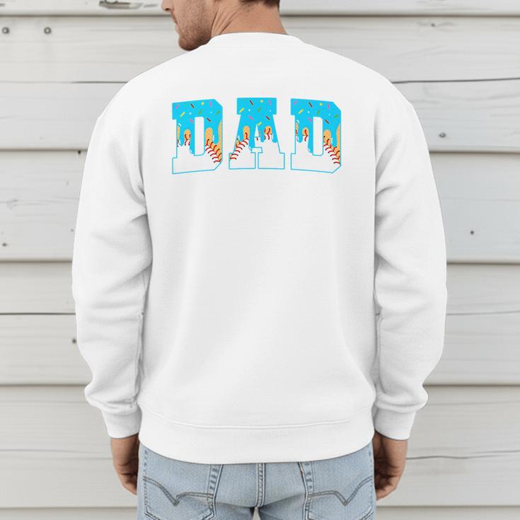 Baseball Dad Ice Cream Drip Happy Fathers Day Premium Men's Sweatshirt Back Print