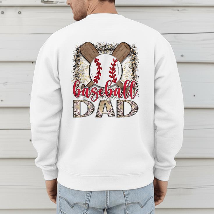 Baseball Dad Leopard Proud Ball Dad Game Day Men's Sweatshirt Back Print Baseball Dad Leopard Proud Ball Dad Game Day Men's Sweatshirt Back Print