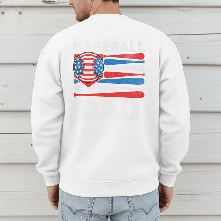 Baseball Dad For Men American Flag 4th Of July Fathers Day Premium Men's Sweatshirt Back Print Baseball Dad For Men American Flag 4th Of July Fathers Day Premium Men's Sweatshirt Back Print