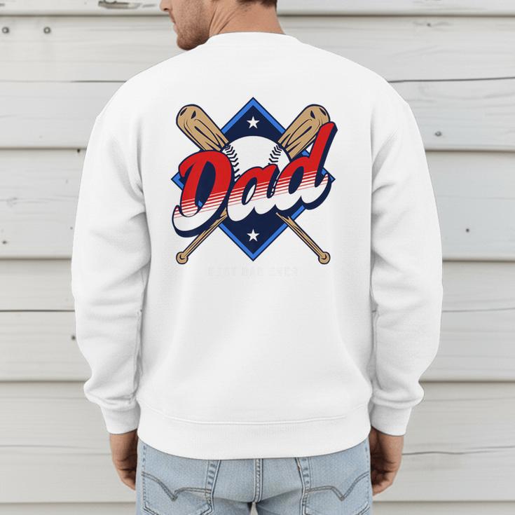 Baseball Dad Baseball Premium Men's Sweatshirt Back Print