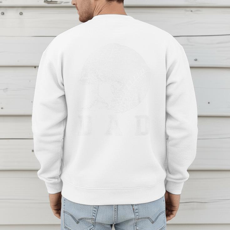 Baseball Dad Softball Daddy Sports Lovers Father's Day Premium Men's Sweatshirt Back Print
