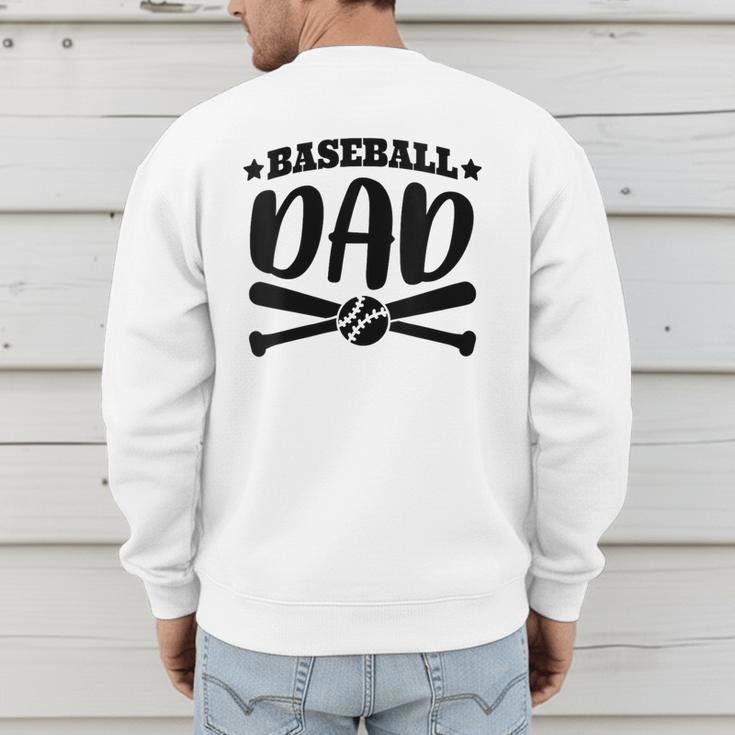 Baseball Dad Baseball Sports Men's Sweatshirt Back Print