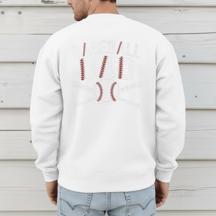 Baseball Dad Tees For Men Boys Kid Happy Fathers Day Premium Men's Sweatshirt Back Print