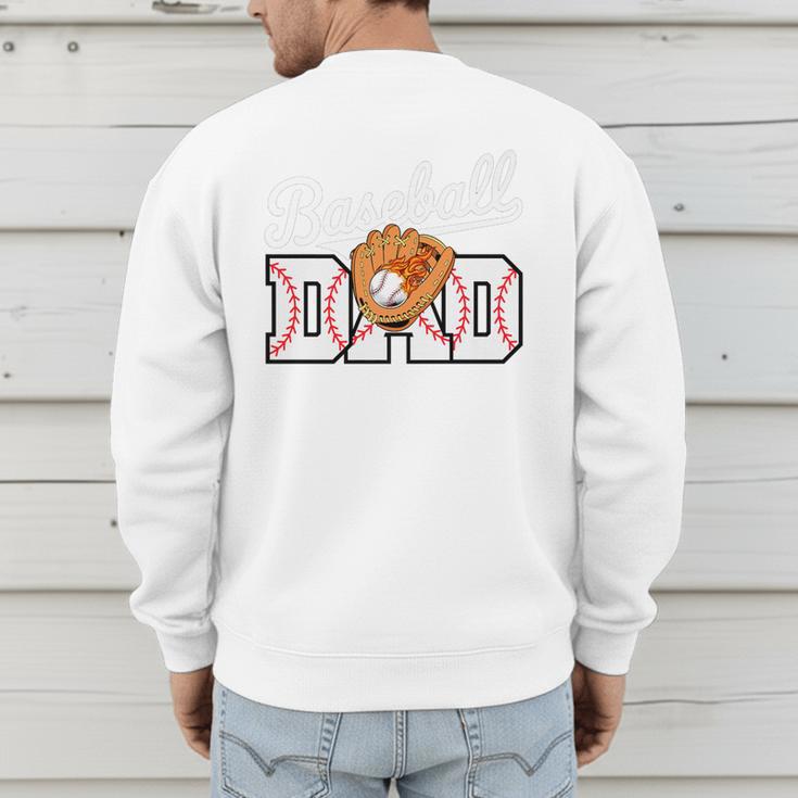 Baseball Dad Vintage Sports Fathers Day Baseball Fan Premium Men's Sweatshirt Back Print