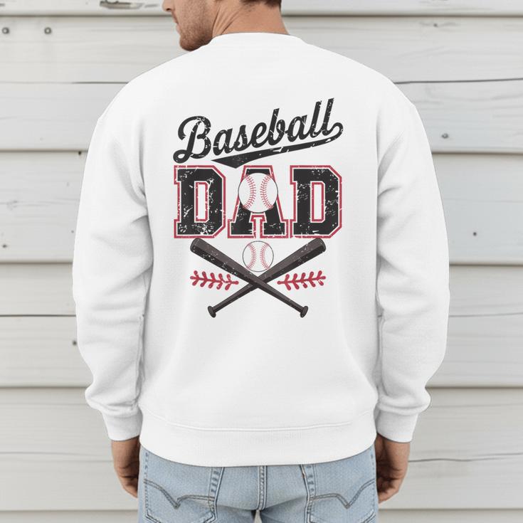 Baseball Daddy Father's Day Baseball Season Vintage Game Day Men's Sweatshirt Back Print Baseball Daddy Father's Day Baseball Season Vintage Game Day Men's Sweatshirt Back Print