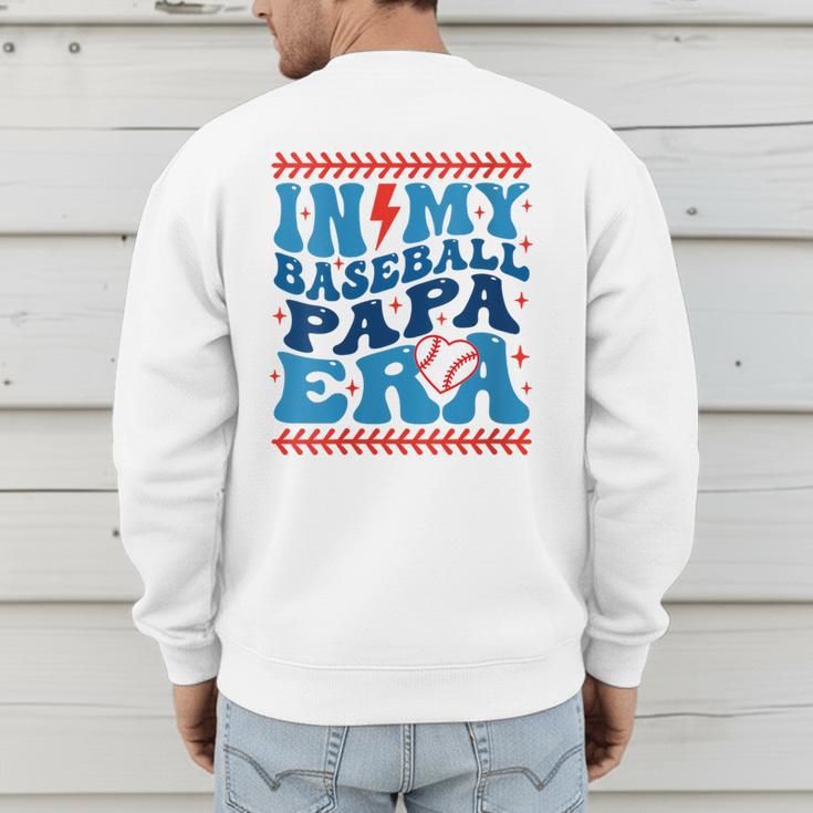 In My Baseball Papa Era Groovy Baseball Dad Family Matching Men's Sweatshirt Back Print