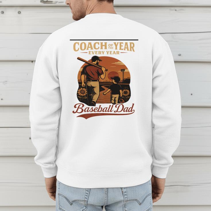 Coach Of The Year – Baseball Dad Every Year Premium Men's Sweatshirt Back Print
