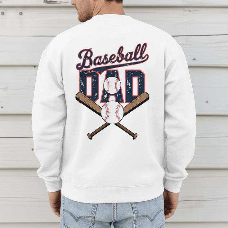 Cool Baseball Dad For Vintage Father's Day Game Day Men's Sweatshirt Back Print Cool Baseball Dad For Vintage Father's Day Game Day Men's Sweatshirt Back Print