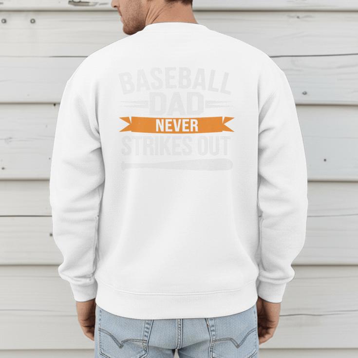 Father Fathers Day Baseball Lovers Baseball Dad Homerun Premium Men's Sweatshirt Back Print