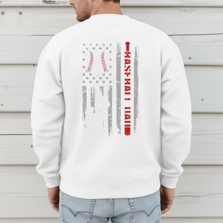 Father's Day USA Flag Patriotic Baseball Dad Premium Men's Sweatshirt Back Print Father's Day USA Flag Patriotic Baseball Dad Premium Men's Sweatshirt Back Print