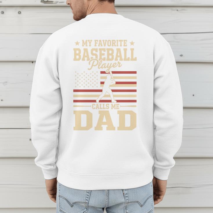 My Favorite Baseball Player Calls Me Dad Baseball Dad Premium Tri-Blend Men's Sweatshirt Back Print My Favorite Baseball Player Calls Me Dad Baseball Dad Premium Tri-Blend Men's Sweatshirt Back Print