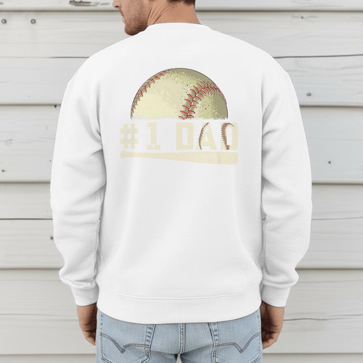 Number One Baseball Dad Fathers Day Baseball Player Dad Papa Premium Men's Sweatshirt Back Print Number One Baseball Dad Fathers Day Baseball Player Dad Papa Premium Men's Sweatshirt Back Print