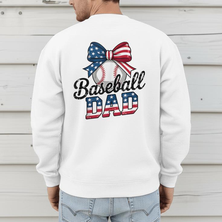 Patriotic Baseball Dad 4th Of July For All American Fathers Men's Sweatshirt Back Print