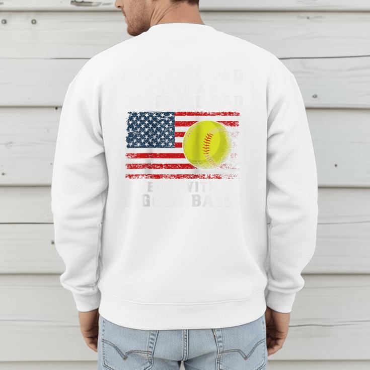 Patriotic Softball Dad Like A Baseball Dad Raglan Baseball Tee Men's Sweatshirt Back Print Patriotic Softball Dad Like A Baseball Dad Raglan Baseball Tee Men's Sweatshirt Back Print