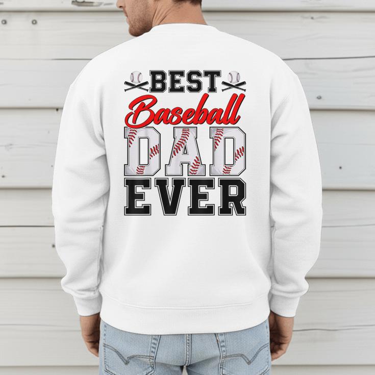 Retro Best Baseball Dad Ever Daddy Happy Fathers Day Men Men's Sweatshirt Back Print Retro Best Baseball Dad Ever Daddy Happy Fathers Day Men Men's Sweatshirt Back Print