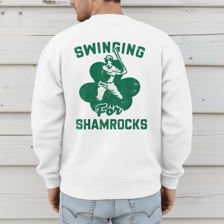 Shamrock Baseball Dad St Patricks Irish Ireland St Paddys Men's Sweatshirt Back Print