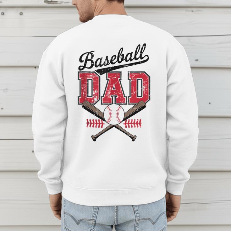 Vintage Baseball Dad Daddy Father's Day Baseball Players Men's Sweatshirt Back Print Vintage Baseball Dad Daddy Father's Day Baseball Players Men's Sweatshirt Back Print