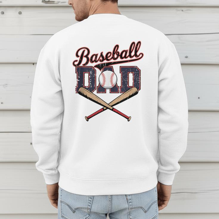 Vintage Baseball Dad For Game Day Father's Day Toddler Kids Men's Sweatshirt Back Print