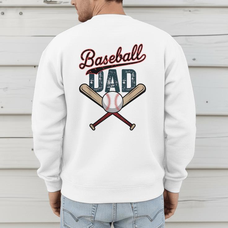 Vintage Baseball Dad Happy Fathers Day Players Toddler Kids Men's Sweatshirt Back Print