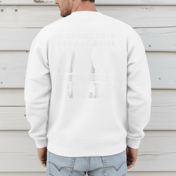 Vintage Softball Dad Like A Baseball Dad Fathers Day Raglan Baseball Tee Men's Sweatshirt Back Print Vintage Softball Dad Like A Baseball Dad Fathers Day Raglan Baseball Tee Men's Sweatshirt Back Print