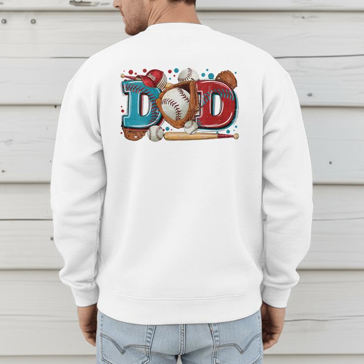 Women's Baseball Dad Father's Day Softball Baseball Player Coach Men Men's Sweatshirt Back Print