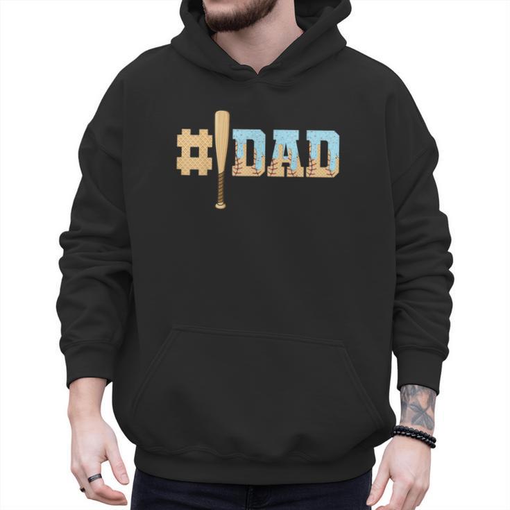1 Dad Baseball Ice Cream Drip Fathers Day Baseball Daddy Men Hoodie