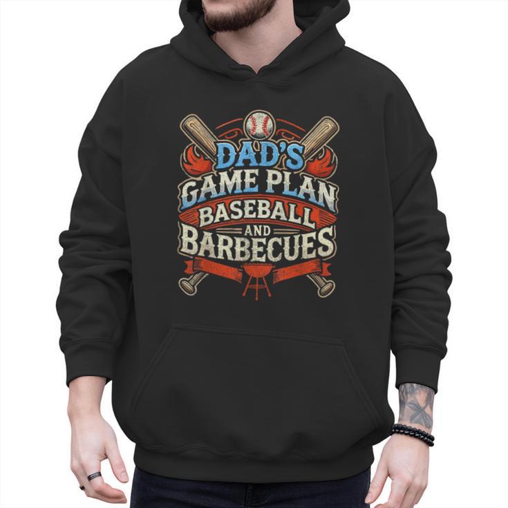 Baseball Dad BBQ Grill Dad's Game Plan Baseball & Barbecues Men Hoodie