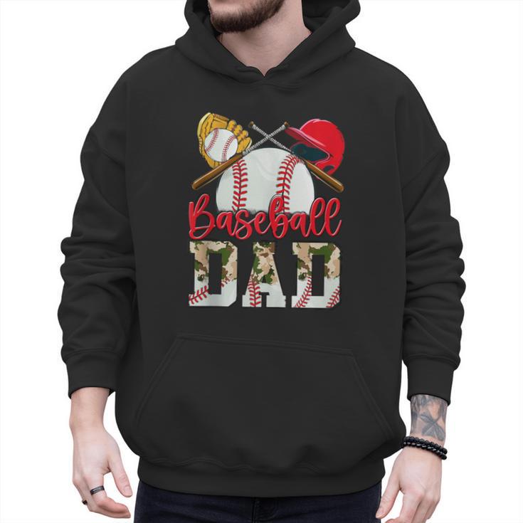 Baseball Dad Camo Husband Fathers Day Player Coach Dad Son Men Hoodie