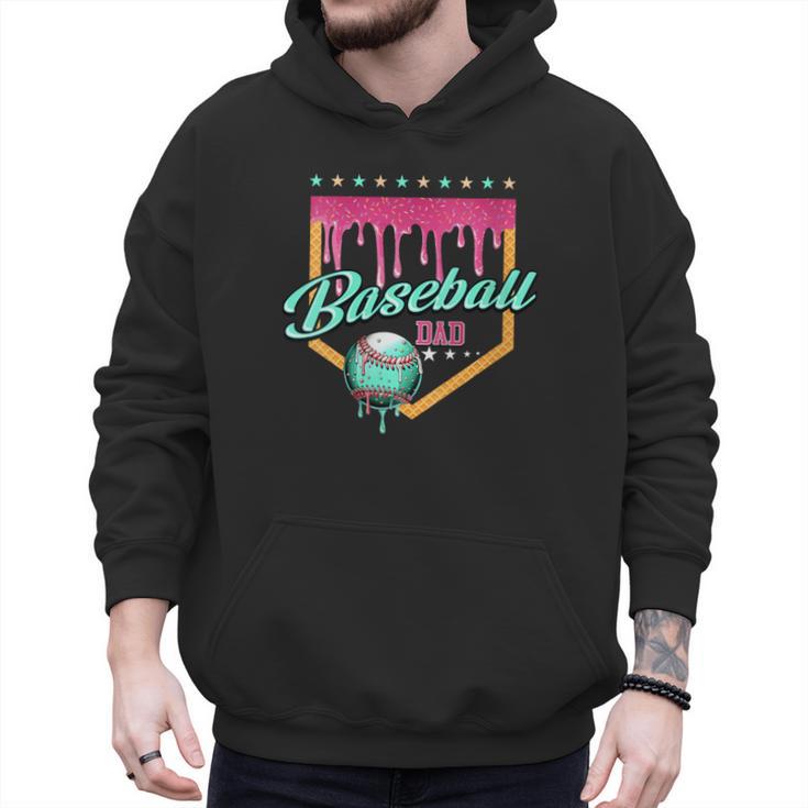 Baseball Dad Drip Home Plate Dripping Ice Cream Men Hoodie