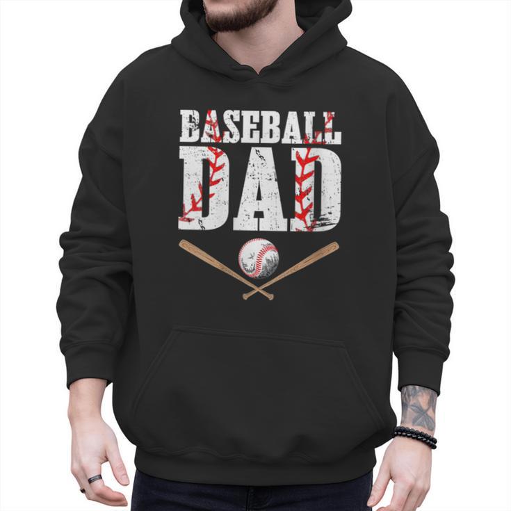 Baseball Dad Happy Fathers Day For Men Boys Kid Men Hoodie