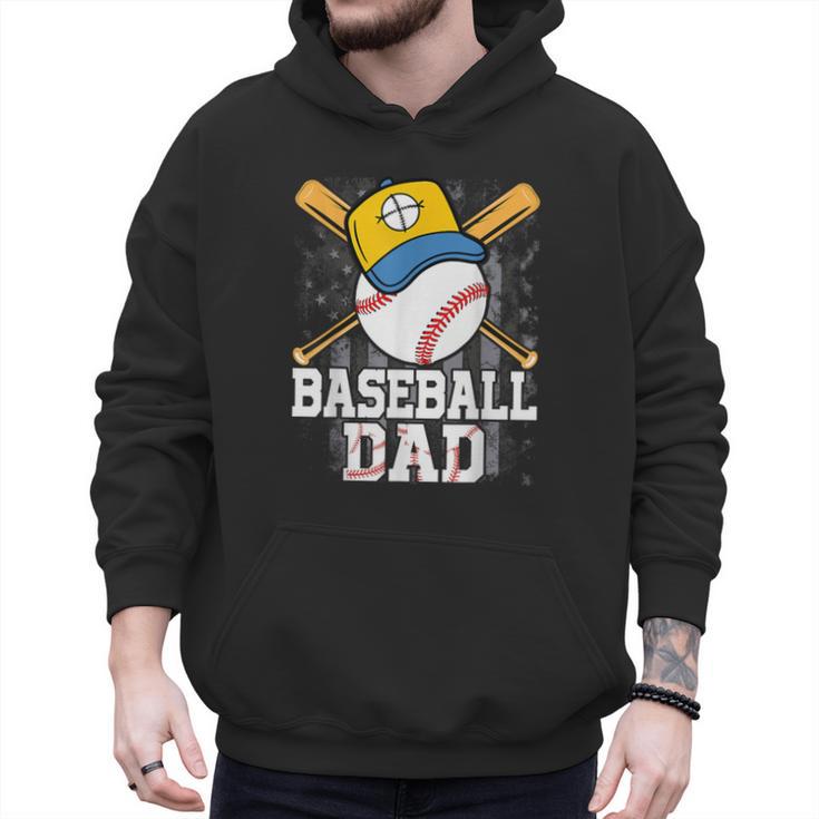 Baseball Dad Happy Fathers Day For Men Boys Kids Men Hoodie