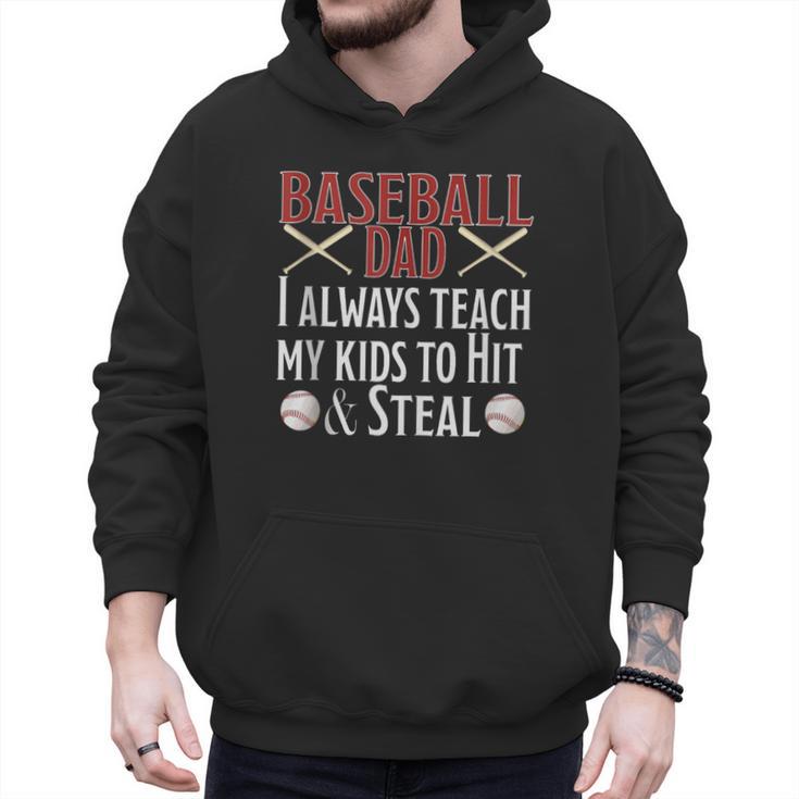 Baseball Dad Hit And Steal Ballpark Father Men Hoodie