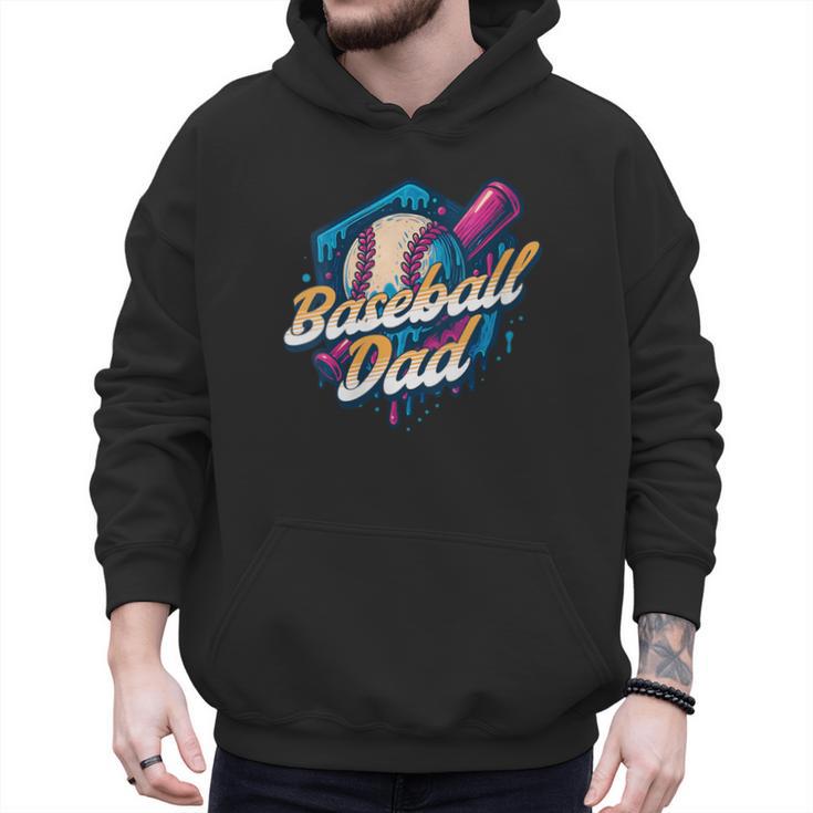Baseball Dad Kids Birthday Baseball Drip Ice Cream Family Men Hoodie