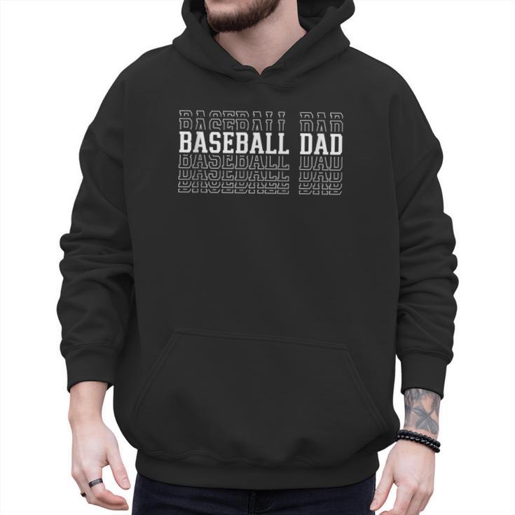Baseball Dad Layered Text Father Coach Player Men Hoodie