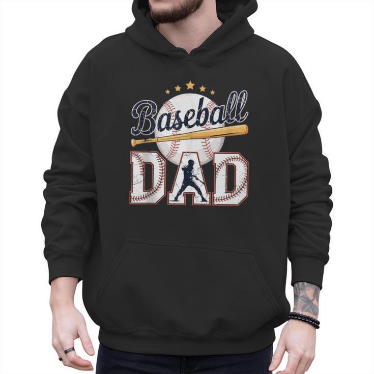 Baseball Dad Player Cool Retro Sports Fan Father's Day Men Hoodie