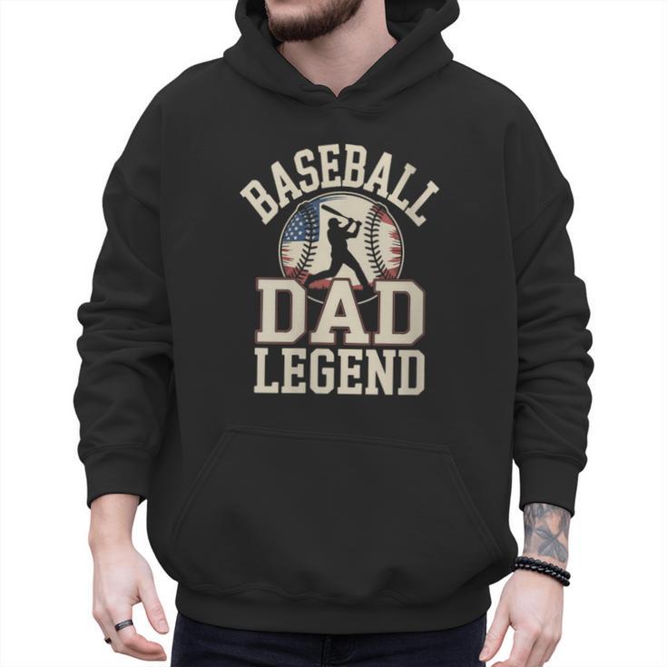 Baseball Dad Retro American Flag Style Men Hoodie