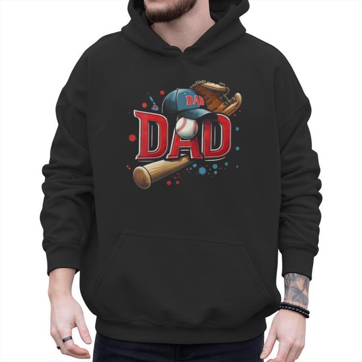 Baseball Dad Sport Fan Father Men Baseball Fathers Day Men Hoodie