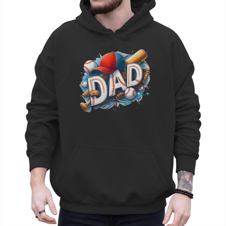 Baseball Dad Sports Fan Father Dada Men Baseball Fathers Day Men Hoodie