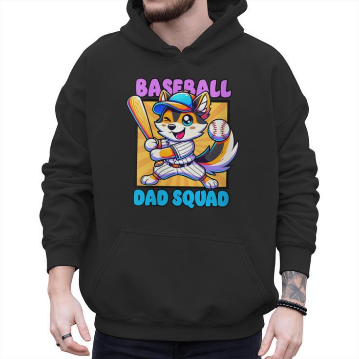 Baseball Dad Squad Fox On The Bat Men Hoodie