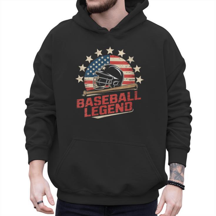 Baseball Dad USA Flag Men Hoodie