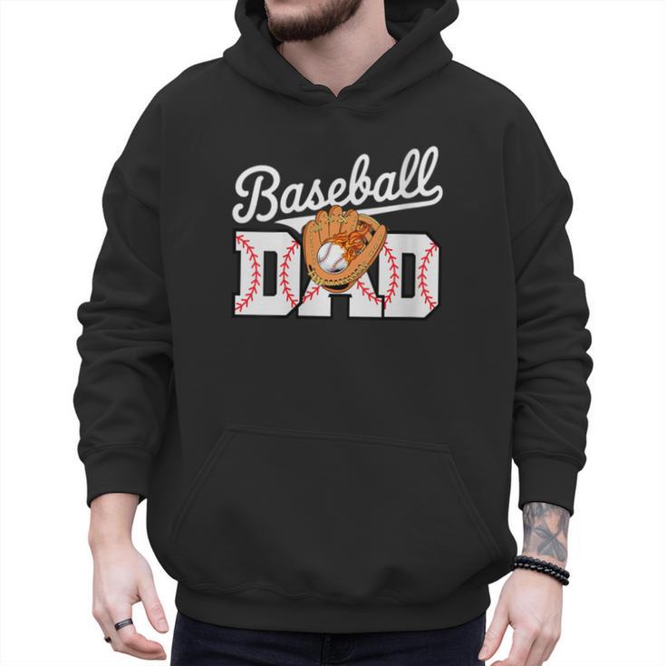 Baseball Dad Vintage Sports Fathers Day Baseball Fan Men Hoodie