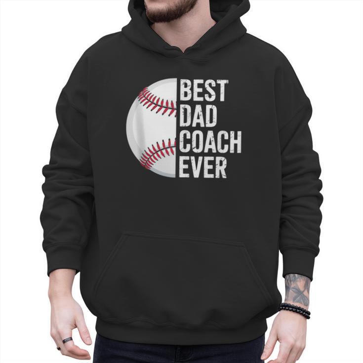Best Baseball Dad Coach Ever Retro Father Baseball Coach Dad Men Hoodie