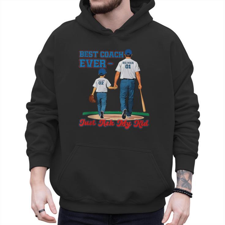 Best Coach Ever Fathers Day Baseball Dad Papa Sports Lover Men Hoodie