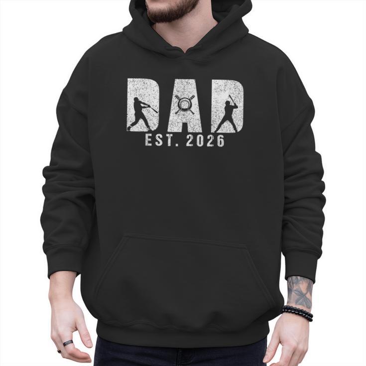 Dad Est 2026 Baseball Dad To Be New Baby Daddy Father's Day Men Hoodie