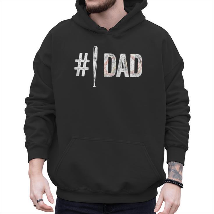 Number One Baseball Dad For Father's Day Daddy Coach Men Hoodie Number One Baseball Dad For Father's Day Daddy Coach Men Hoodie