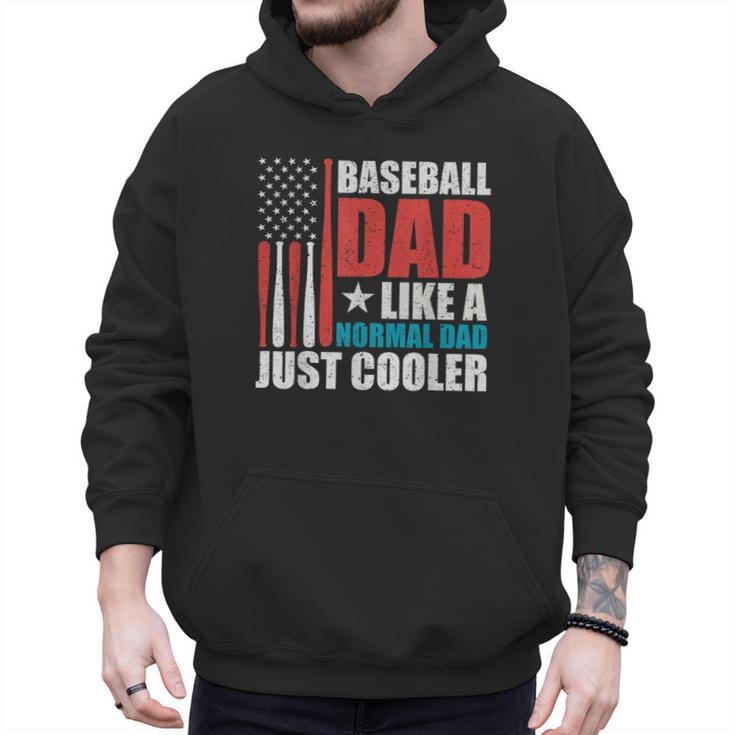 Patriotic Baseball Dad Father's Day American Flag Men Hoodie
