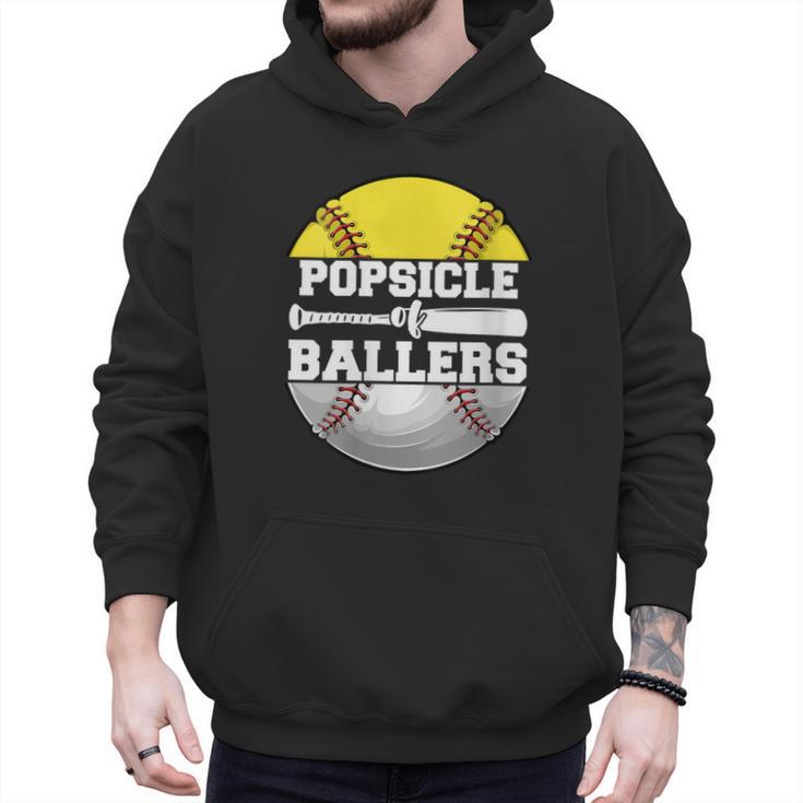 Popsicle Of Ballers Softball Baseball Dad Men Hoodie