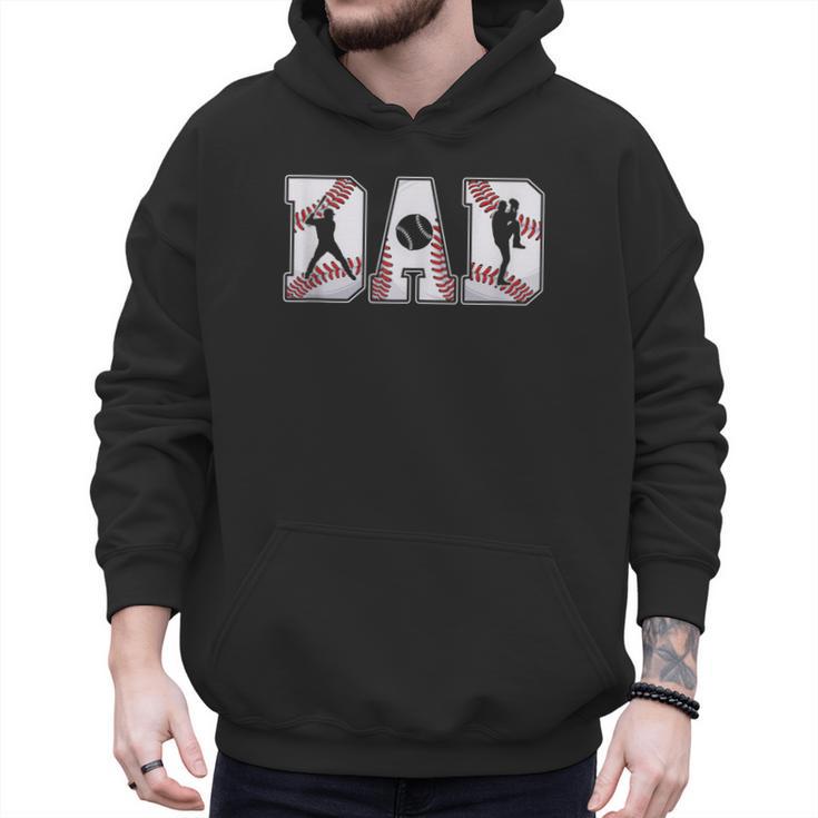 Retro Baseball Dad Daddy Father Happy Fathers Day Men Guys Men Hoodie