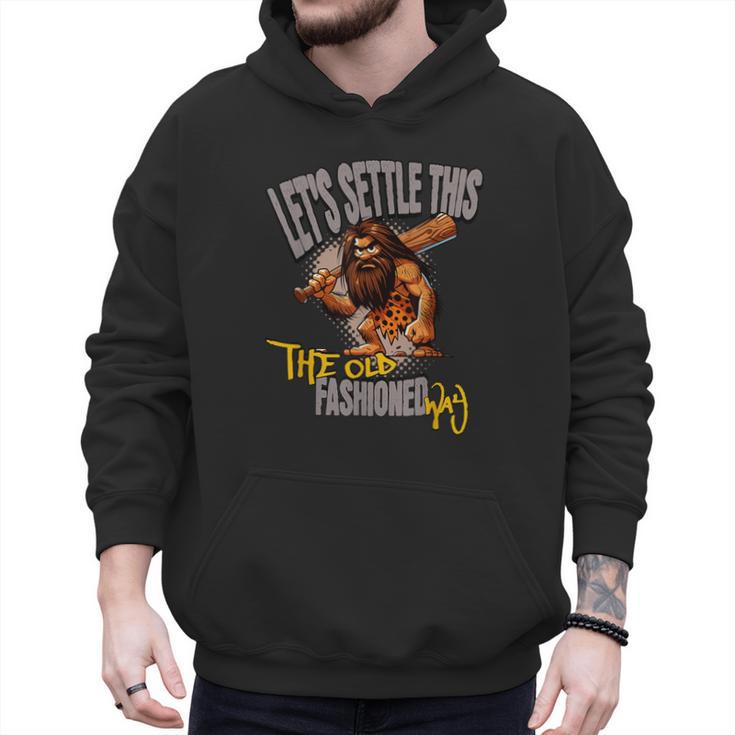 Stoneage Caveman Neolithic History Baseball Dad Father Men Hoodie